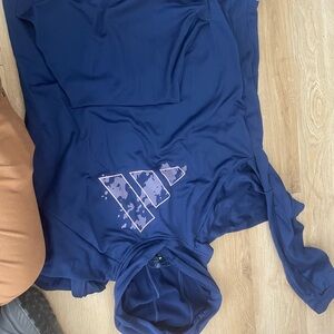 Adidas Navy Hoodie with Graphic Logo